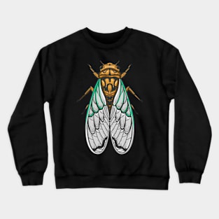 Cicada Flowers Insect Bug Tattoo Entomology Crewneck Sweatshirt